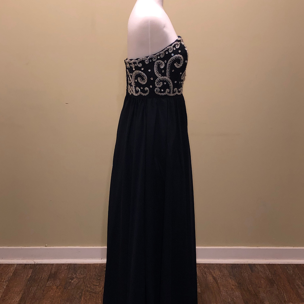 Sean Collection Beaded Strapless Formal Dress Navy Blue Size 10 - Picture 4 of 4